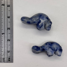 Load image into Gallery viewer, Grace Blue/White Sodalite Manatee Animal Beads
