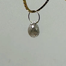 Load image into Gallery viewer, Champagne Diamond Faceted .67ct Briolette Pendant | 5x4mm| White tint| 1 Pendant
