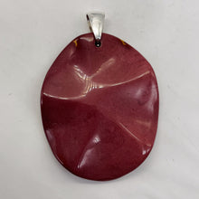 Load image into Gallery viewer, Mars Red Mustard Mookaite Oval Sterling Silver Pendant | 50mm | Maroon |
