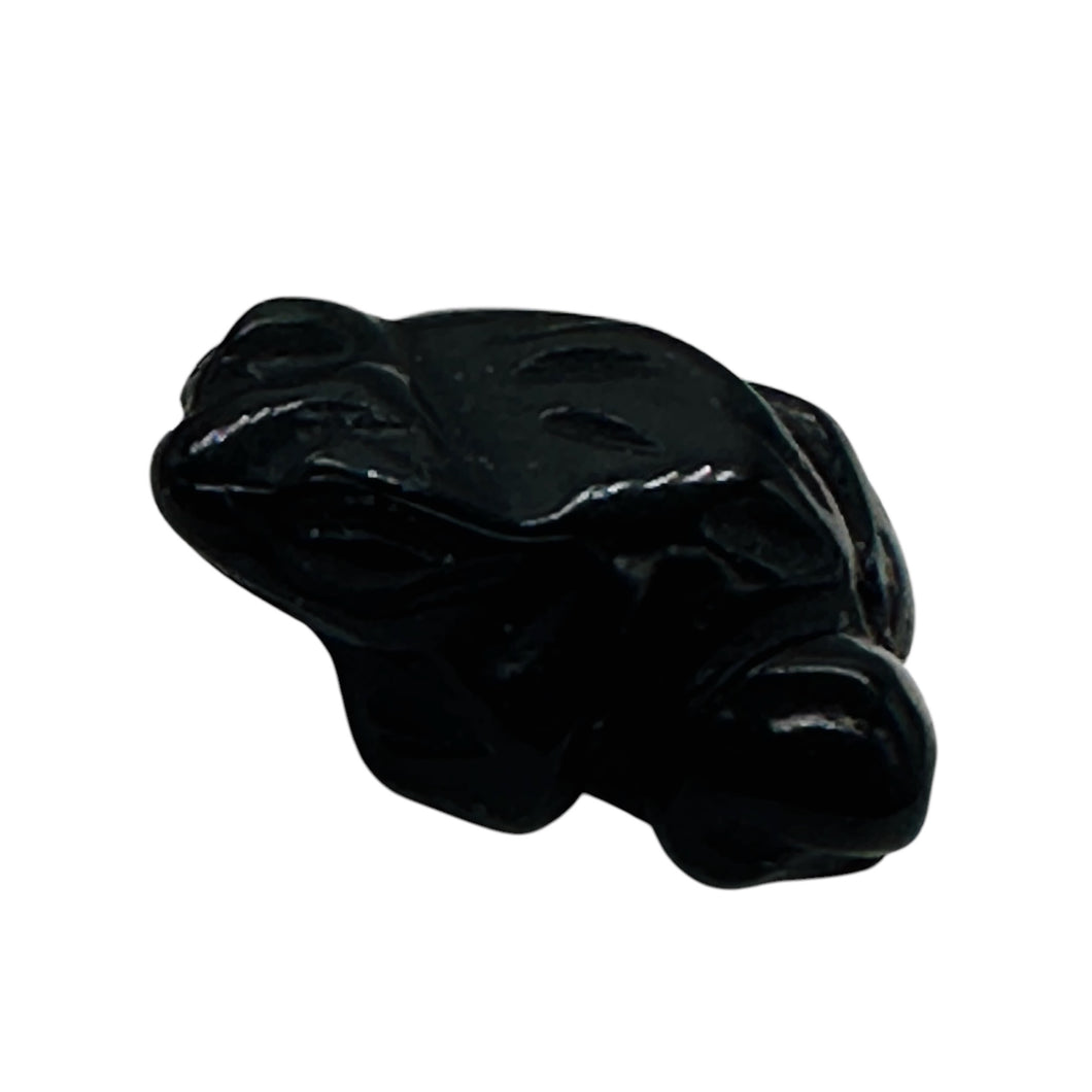 Charming Onyx Stone Frog Animal Beads Figurine | Black| | 20x18x9.5mm | Black