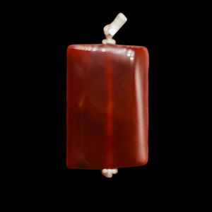 Carnelian Rectangle Cut 14kgf Pendant | 2" Long | 37x22mm (Carnelian) | Orange |