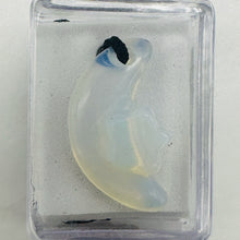 Load image into Gallery viewer, Blue White Opalized Glass Star and Moon Pendant Necklace Celestial

