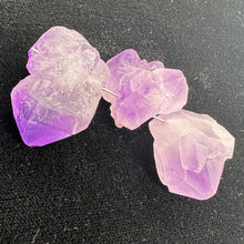 Load image into Gallery viewer, Amethyst Natural Crystals Bead Parcel | 24x17x15 to 20x16x15mm| Purple| 3 Beads|
