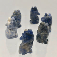 Load image into Gallery viewer, New Moon Sodalite Wolf / Coyote Animal Figurine | 21x11x8mm | Blue white

