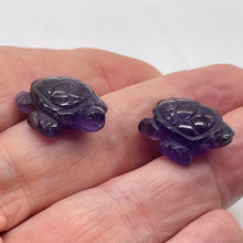 Load image into Gallery viewer, Majestic 2 Carved Amethyst Sea Turtle Beads | 23.5x18.5x7.5mm | Purple
