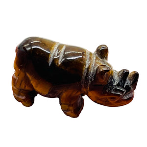 Baby Rhinoceros Tiger Eye Figurine | 1 Statue |