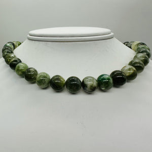 Mossy Aquamarine Round Bead Strand | 10mm | Green, Clear | 37 Beads |