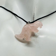 Load image into Gallery viewer, Rose QuartzTyrannosaurus Rex Dinosaur Pendant Necklace | 3/4&#39; Long | Pink |
