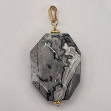 Load image into Gallery viewer, Picasso Jasper 14K Gold Filled Pendant | 1 3/4&quot; Long | Gray/Black| 1 Pendant |
