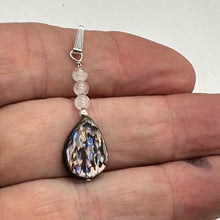 Load image into Gallery viewer, Tahitian Mother of Pearl, Rose Quartz Sterling Silver Pendant | 1 1/2&quot; Long |
