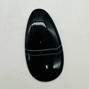 Sardonyx Large Designer Teardrop Pendant Bead| 64x33x6mm| Black.White| 1 Bead|