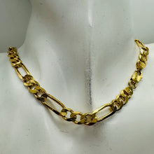 Load image into Gallery viewer, Italian 18K Gold Vermeil Figaro Chain Bracelet 7mm 16" Sterling Silver 25g
