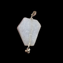 Load image into Gallery viewer, Chalcedony Druzy Designer Cut Sterling Silver Pendant | 2&quot; Long | Blue |

