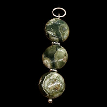 Load image into Gallery viewer, Raintree Rhyolite Jasper Sterling Silver Pendant | 2&quot; Long | Green, Pink |
