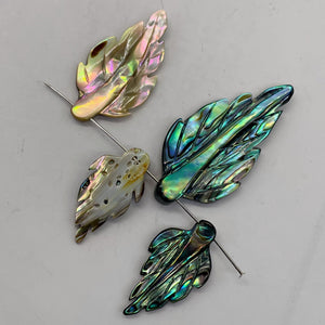 Abalone Leaf Pendant Beads | 21x10x2.5 - 32x20x2.5mm | Purple Blue |  Bead(s)