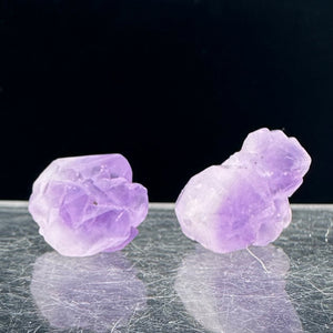 Amethyst Natural Crystals Bead Parcel| 21x19x14 and 21x19x13mm| Purple| 2 Beads|