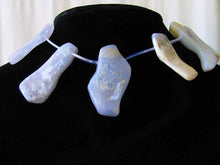 Load image into Gallery viewer, Natural Blue Chalcedony Bead Strand | 471cts | 30x25x11 to 33x18x6mm | 11 Beads|
