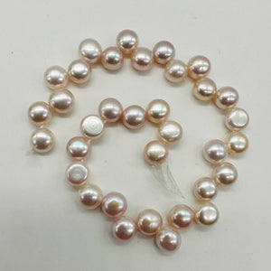 Top Drilled Button 7-7.25x4mm Lavender Pink FW Pearl 8" Strand 4761