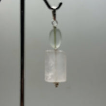 Load image into Gallery viewer, Rose Quartz, Green Moonstone Sterling Silver Pendant | 1 1/2&quot; Long| Pink, Green|
