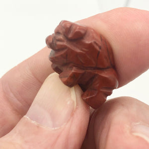 Abundance! Brecciated Jasper Hand Carved Bison / Buffalo Figurine | 21x14x8mm | Red