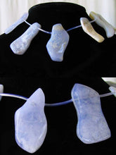 Load image into Gallery viewer, Natural Blue Chalcedony Bead Strand | 471cts | 30x25x11 to 33x18x6mm | 11 Beads|

