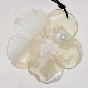 Quartz Pendant Flower | 55x8mm | Lavender White | 1 Bead |