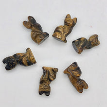 Load image into Gallery viewer, Adorable! 2 Tiger's Eye Sitting Carved Cat Beads | 21x12x10mm | Golden Brown
