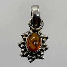 Load image into Gallery viewer, Amber Sterling Silver Bezel Set Pendant | 1/2&quot; Long | Amber | 1 Pendant |
