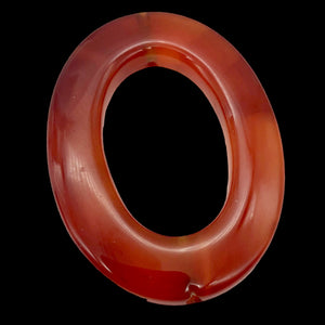 So Hot! 1 Carnelian Agate Oval Picture Frame Bead 8940