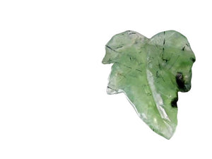 One Bead of Druzy Green Prehnite Leaf Briolette 9885E