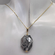 Load image into Gallery viewer, Picasso Jasper 14K Gold Filled Pendant | 1 3/4&quot; Long | Gray/Black| 1 Pendant |
