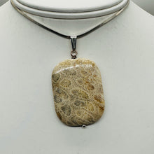 Load image into Gallery viewer, Coral Fossilized with Flower-Like Inclusions Sterling Silver Pendant | 2&quot; Long |
