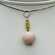 Load image into Gallery viewer, Pink Peruvian Opal Matte Finish Drop Bead Pendant | Pink | 1&quot; Long |
