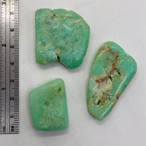 Chrysoprase Natural Nugget Beads 34g | 28x30x10mm, 35x31x19mm, 39x24x8mm| Green|