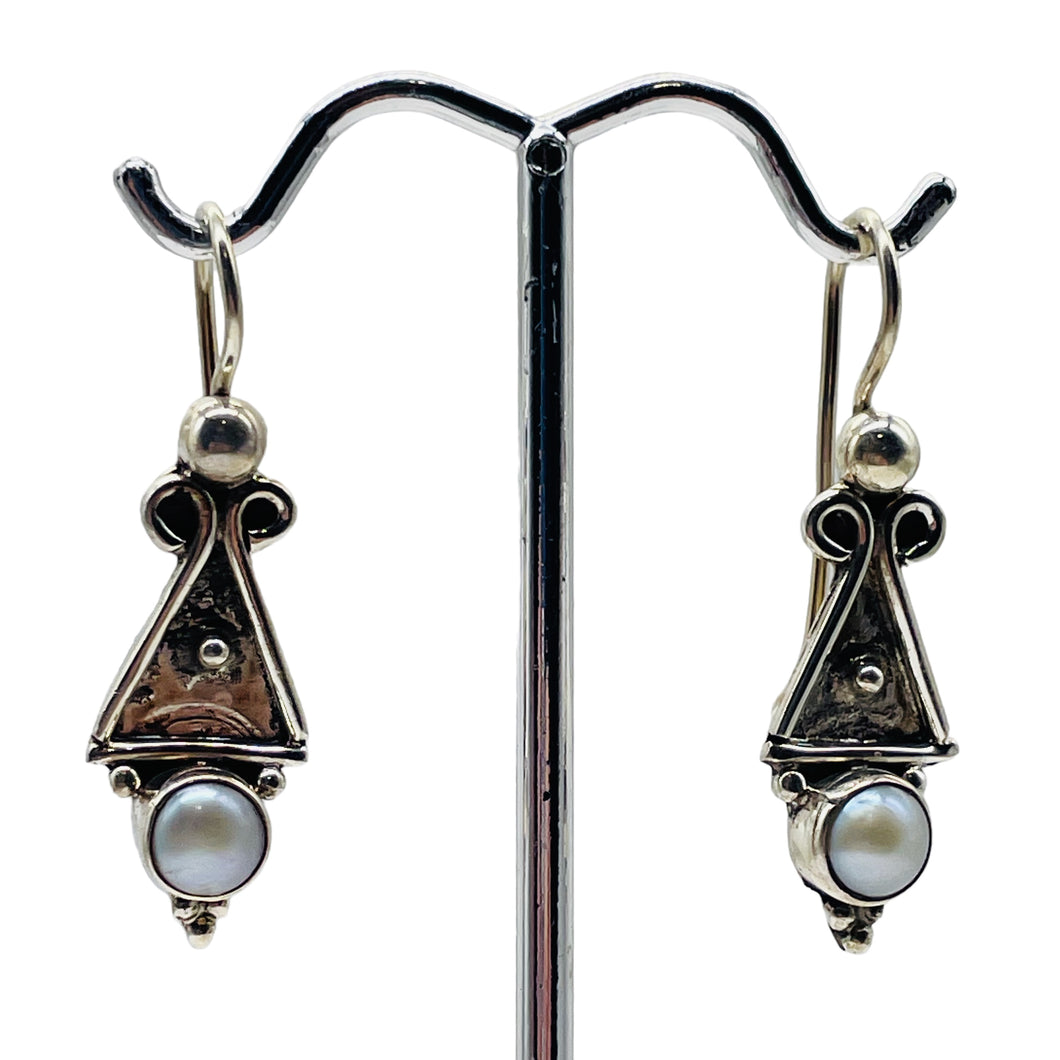Fresh Water Pearl Sterling Silver Dangle Earrings | 1 1/2