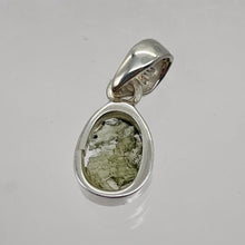 Load image into Gallery viewer, Moldavite 8.6ct Sterling Silver Oval Pendant | 7/8&quot; Long | Green | 1 Pendant |

