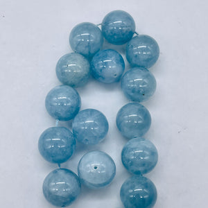 Aquamarine AAA Parcel Round Beads | 16mm | Blue | 2 Beads |