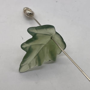 Serpentine New Jade Leaf Pendant Bead | 24x22x4mm | Fern Green | 1 Bead |