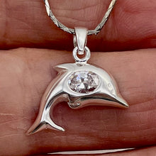 Load image into Gallery viewer, Dolphin Sterling Silver Charm Pendant | 1&quot; Long | Silver | 1 Pendant |
