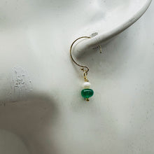 Load image into Gallery viewer, Emerald AAA Gemstone Earrings with 14K Yellow Gold Filled Findings| 3/4" Long |
