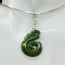 Load image into Gallery viewer, Jade Maori Manaia Sterling Silver Pendant | Green | 1 1/2&quot; Long | 1 Pendant |
