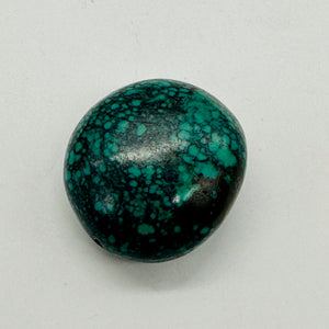 Turquoise Natural Focal 18g Nugget Bead | 32x30x13mm | Blue, Black | 1 Bead |