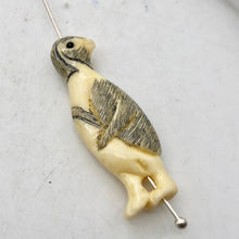 Load image into Gallery viewer, Waterbuffalo Bone Tuxedo Penguin | 32x11x6.5mm | Cream/Black | 1 Bead
