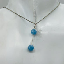 Load image into Gallery viewer, Aquamarine Dangle Drop Sterling Silver Pendant | 1 1/2" Long | Blue |
