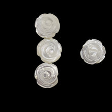 Load image into Gallery viewer, Mother of Pearl Parcel Carved Rose Beads | 12x6mm | White | 4 Beads |
