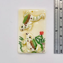 Load image into Gallery viewer, Love Frogs Pendant Bead | 48x30x6mm | White Green | 1 Bead |
