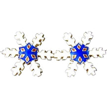 Load image into Gallery viewer, 2 Cobalt Cloisonne Snowflake Centerpiece 30x27x4mm Beads 8638B
