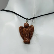Load image into Gallery viewer, Goldstone Angel Pendant Necklace | 3/4&#39; Long | Red, Gold | 1 Pendant Necklace |
