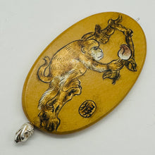 Load image into Gallery viewer, Chinese Year of the Monkey Pendant Bead | 2" Long | Tan, Brown
