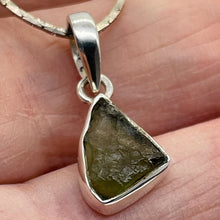 Load image into Gallery viewer, Moldavite 8.75ct Sterling Silver Triangle Pendant| 7/8&quot; Long | Green | 1 Pendant

